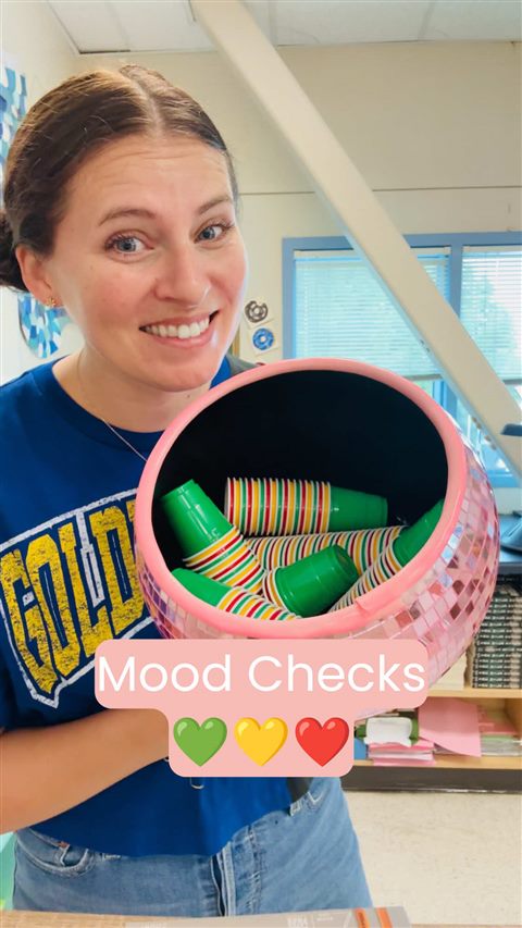 Cover image from a @4thgrade.enthusiast TikTok video about classroom mood checks